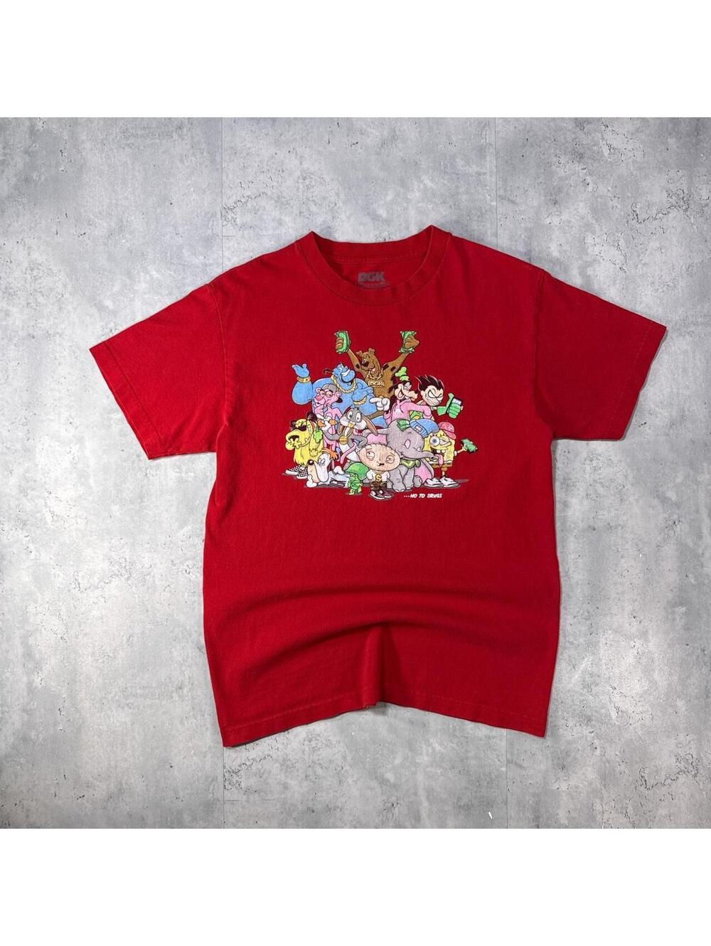 Y2K DGK 00s Red Vintage Cartoon Promo t shirt